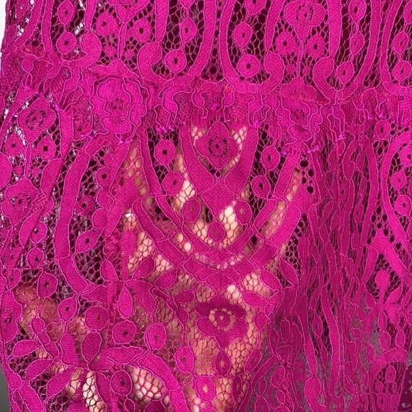 New Free People Bright Orchid Lace Slip Dress S - Picture 8 of 11
